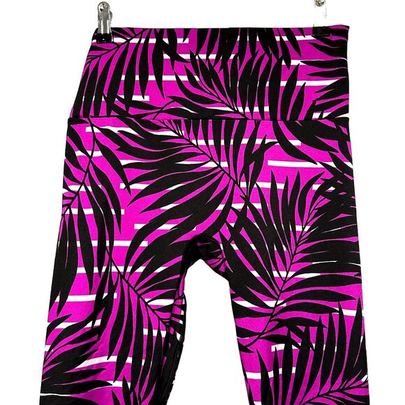 K-DEER - Regatta Leggings - EUC - size XL - sneaker length - purple striped palm - Picture 2 of 7